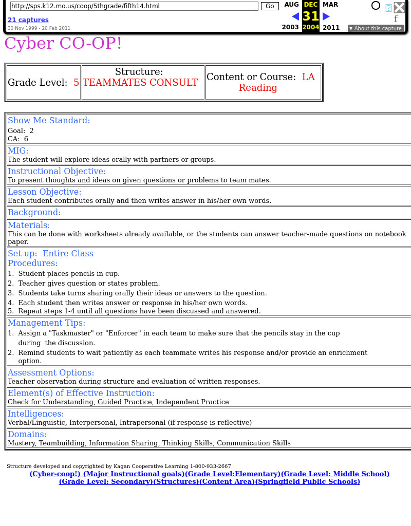 Cyber CO-OP! Lesson Plan Cyber CO-OP! Lesson Plan
