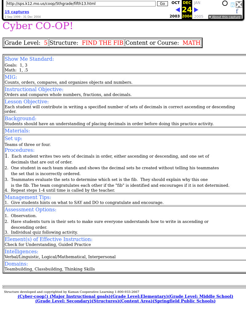 Find The Fib - Decimals Lesson Plan Find The Fib - Decimals Lesson Plan