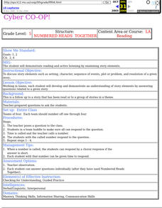 Numbered Heads Together Lesson Plan Numbered Heads Together Lesson Plan