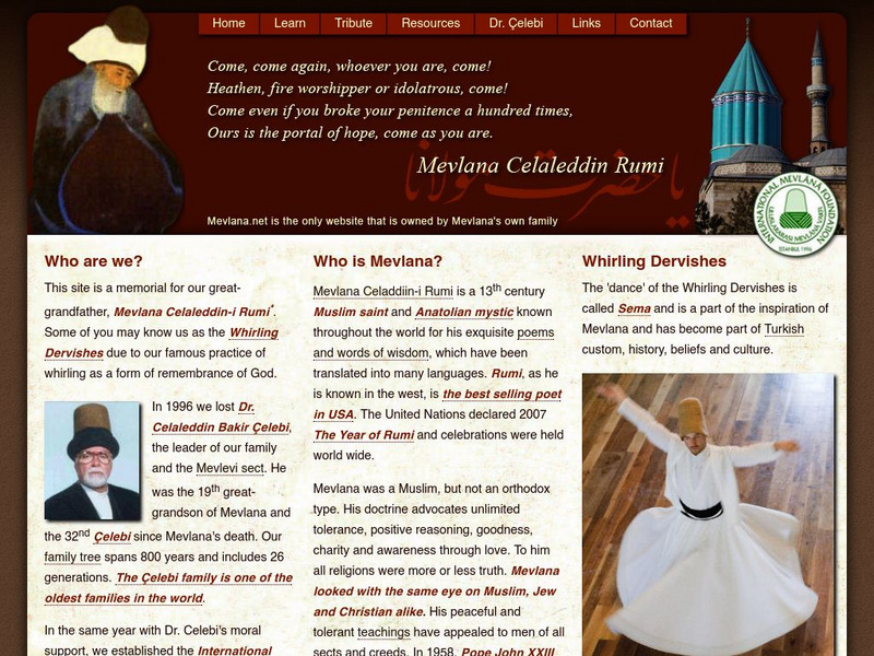 Mevlana Celaleddin Rumi Website Mevlana Celaleddin Rumi Website