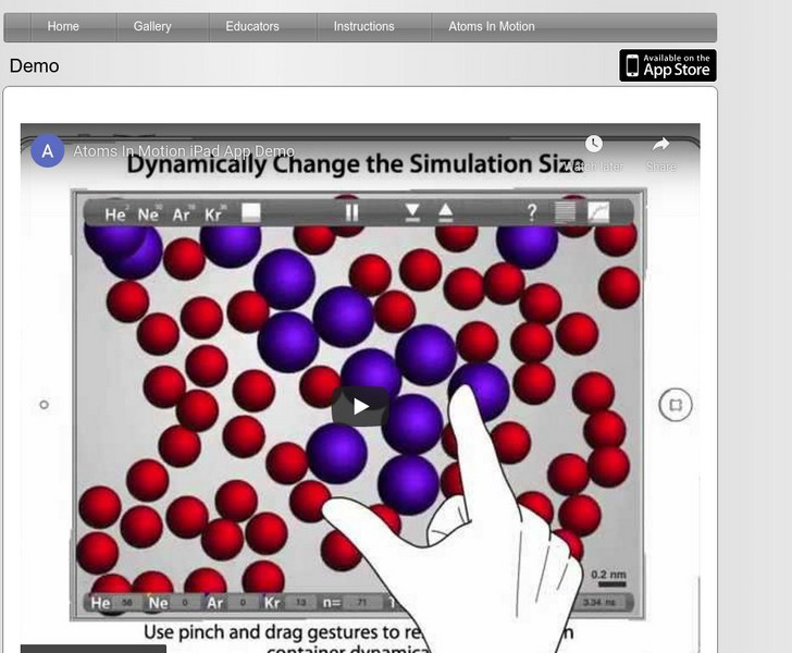 Atoms in Motion: Demo Interactive Atoms in Motion: Demo Interactive