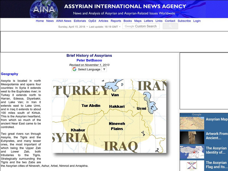Aina: A Brief History of Assyrians Handout