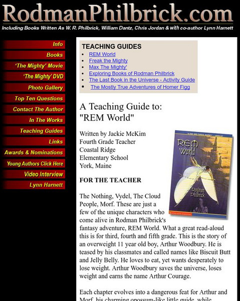 Rodman Philbrick: Teaching Guides Unit Plan Rodman Philbrick: Teaching Guides Unit Plan