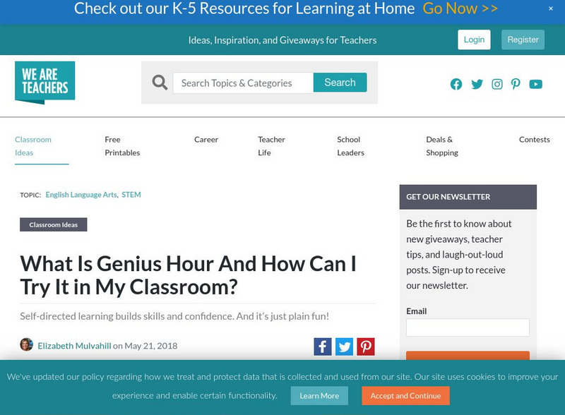 We Are Teachers: What Is Genius Hour and How Can I Try It in My Classroom? Professional Doc We Are Teachers: What Is Genius Hour and How Can I Try It in My Classroom? Professional Doc