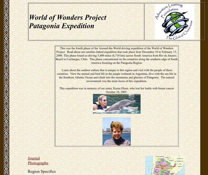 Adventure Learning Foundation: Patagonia Expedition Website Adventure Learning Foundation: Patagonia Expedition Website