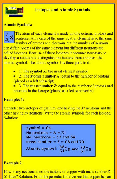 Chemistry 101 Notes: Isotopes and Atomic Symbols Handout Chemistry 101 Notes: Isotopes and Atomic Symbols Handout