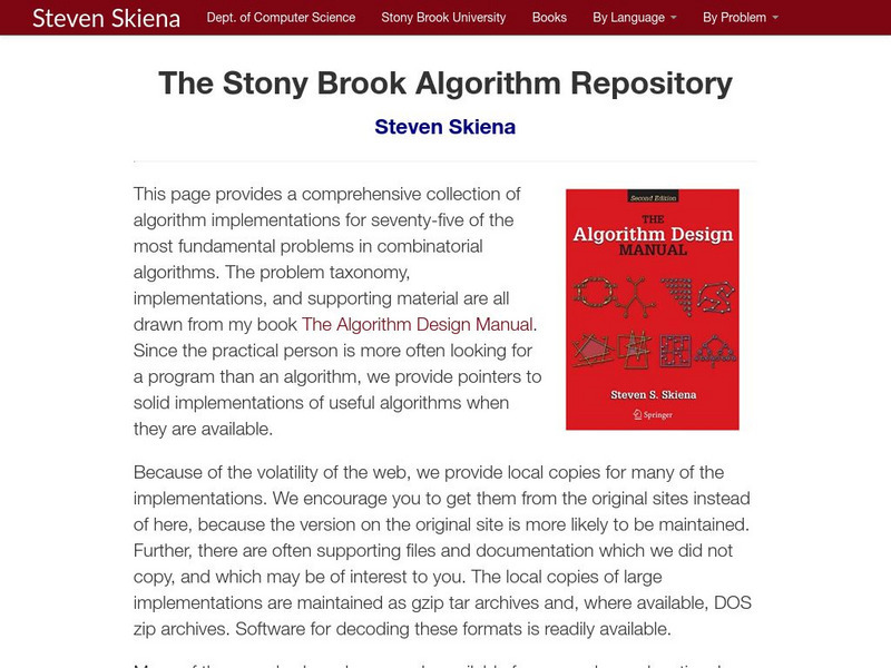 The Stony Brook Algorithm Repository Article