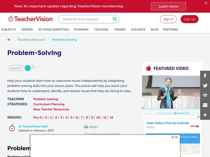 Teacher Vision: Problem Solving Professional Doc Teacher Vision: Problem Solving Professional Doc