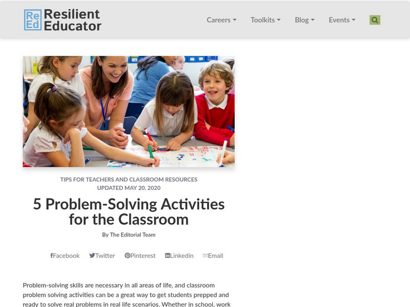 Share: 5 Problem Solving Activities for the Classroom Professional Doc Share: 5 Problem Solving Activities for the Classroom Professional Doc