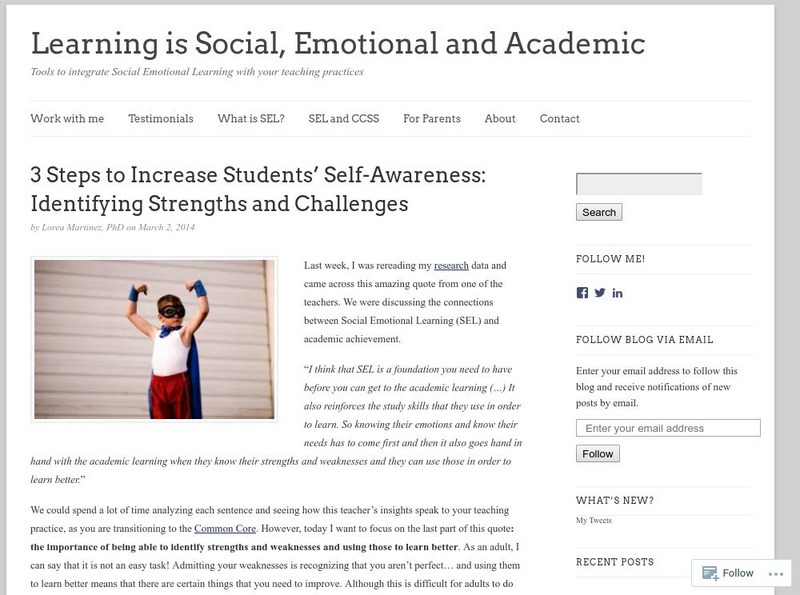 Lorea Martinez: 3 Steps to Increase Students' Self Awareness Article Lorea Martinez: 3 Steps to Increase Students' Self Awareness Article