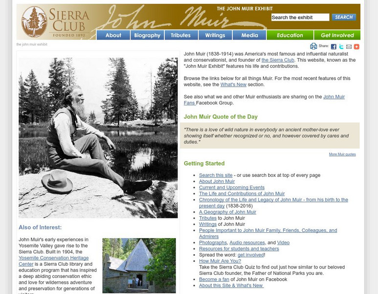 Sierra Club: John Muir Exhibit Handout Sierra Club: John Muir Exhibit Handout