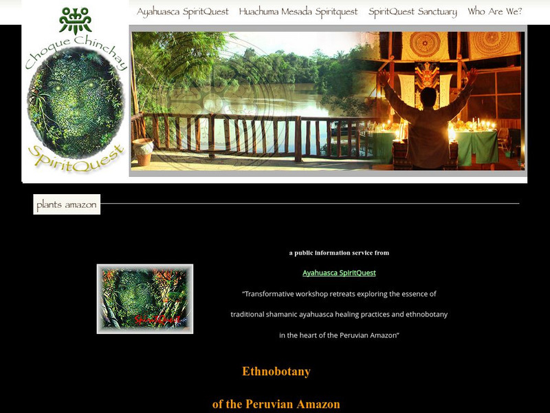 International Bio Park: Ethnobotany of the Peruvian Amazon Handout International Bio Park: Ethnobotany of the Peruvian Amazon Handout