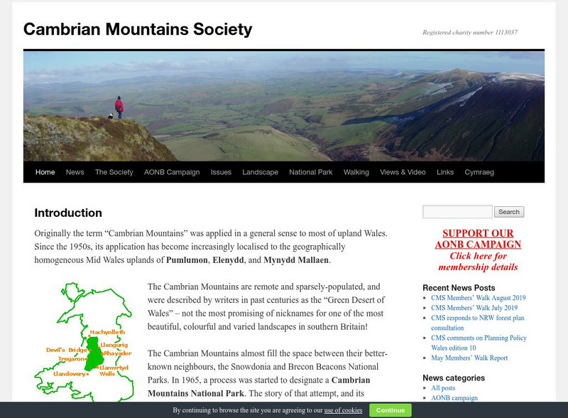 Cambrian Mountains Society: Cambrian Mountains Handout Cambrian Mountains Society: Cambrian Mountains Handout