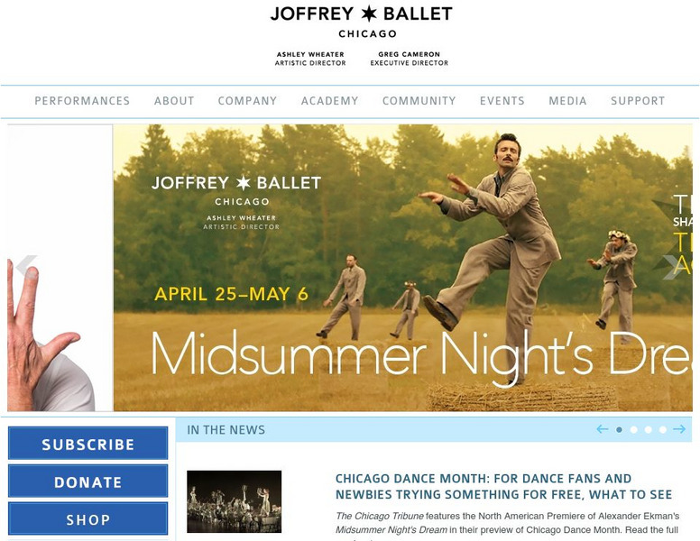 The Joffrey Ballet of Chicago Website