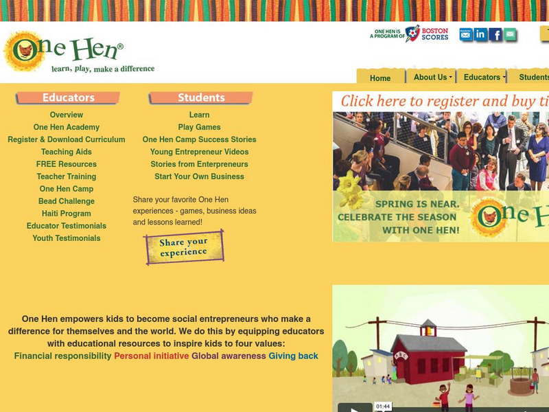 One Hen, Inc: Learn, Play, Make a Difference Website One Hen, Inc: Learn, Play, Make a Difference Website