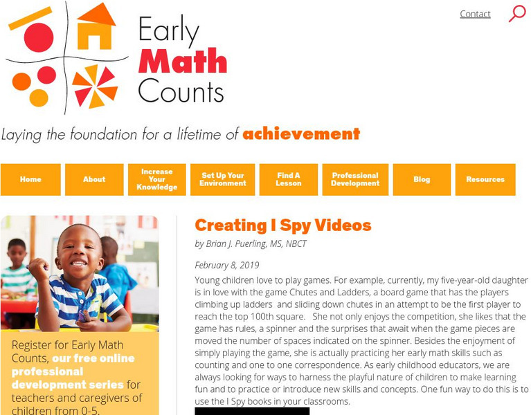 University of Illinois: Early Math Counts: Creating I Spy Videos Article University of Illinois: Early Math Counts: Creating I Spy Videos Article