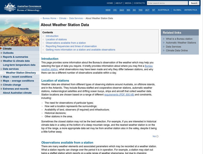 Bureau of Meteorology: About Weather Station Data Handout Bureau of Meteorology: About Weather Station Data Handout