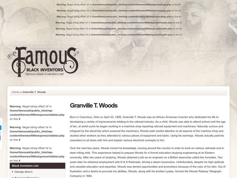 African American Inventors and Their Inventions: Granville T. Woods Handout African American Inventors and Their Inventions: Granville T. Woods Handout