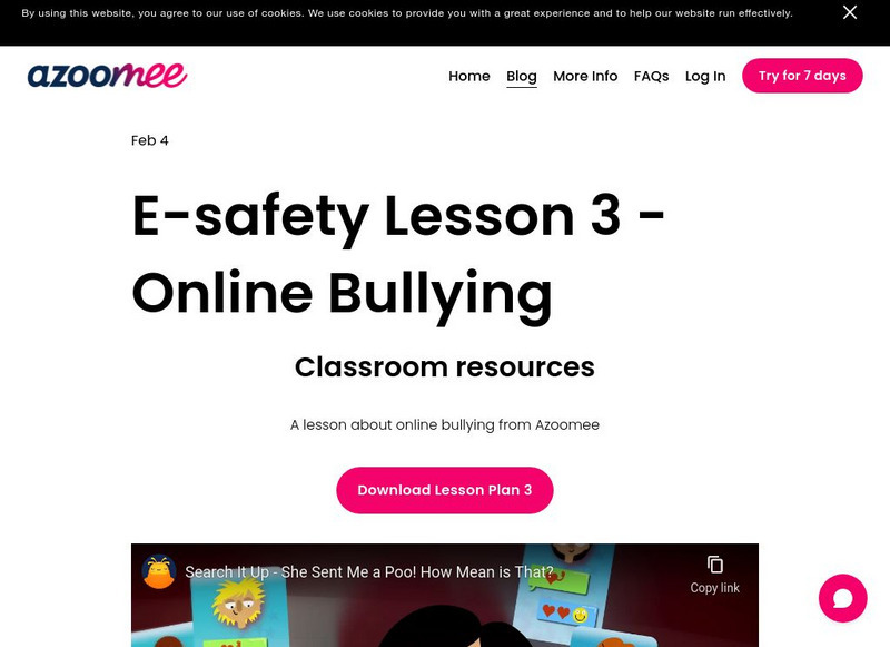 Azoomee: E Safety Lesson 3: Online Bullying Lesson Plan Azoomee: E Safety Lesson 3: Online Bullying Lesson Plan