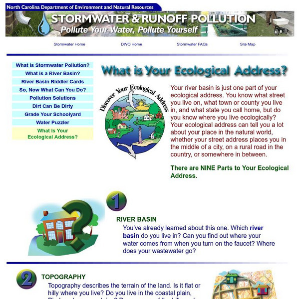 Nc Department of Energy and Natural Resources: What Is Your Ecological Address? Handout Nc Department of Energy and Natural Resources: What Is Your Ecological Address? Handout