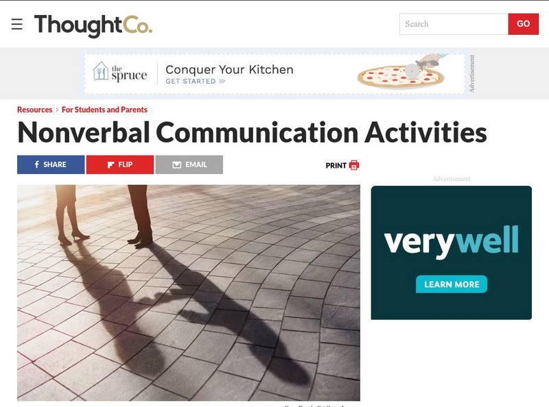 Thought Co.: Nonverbal Communication Activities Article Thought Co.: Nonverbal Communication Activities Article