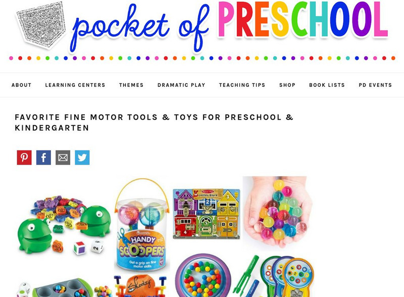 Pocket of Preschool Favorite Fine Motor Tools and Toys for Preschool