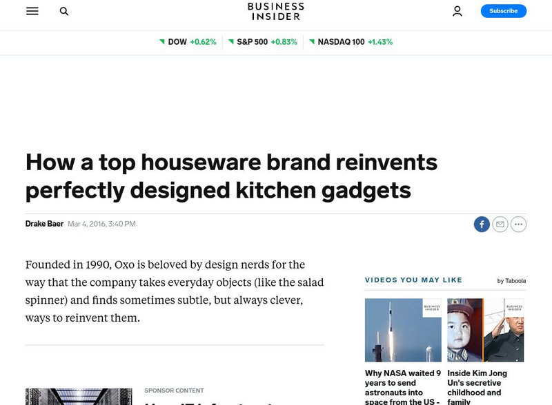 Business Insider: How a Top Houseware Brand Reinvents Kitchen Gadgets Article Business Insider: How a Top Houseware Brand Reinvents Kitchen Gadgets Article