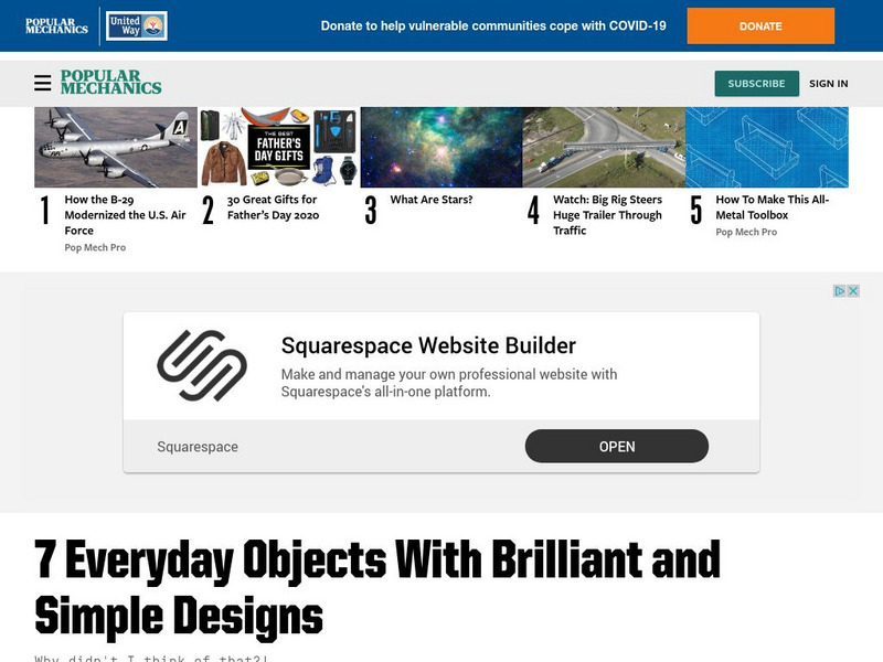 Popular Mechanics: 7 Everyday Objects With Brilliant and Simple Designs Graphic