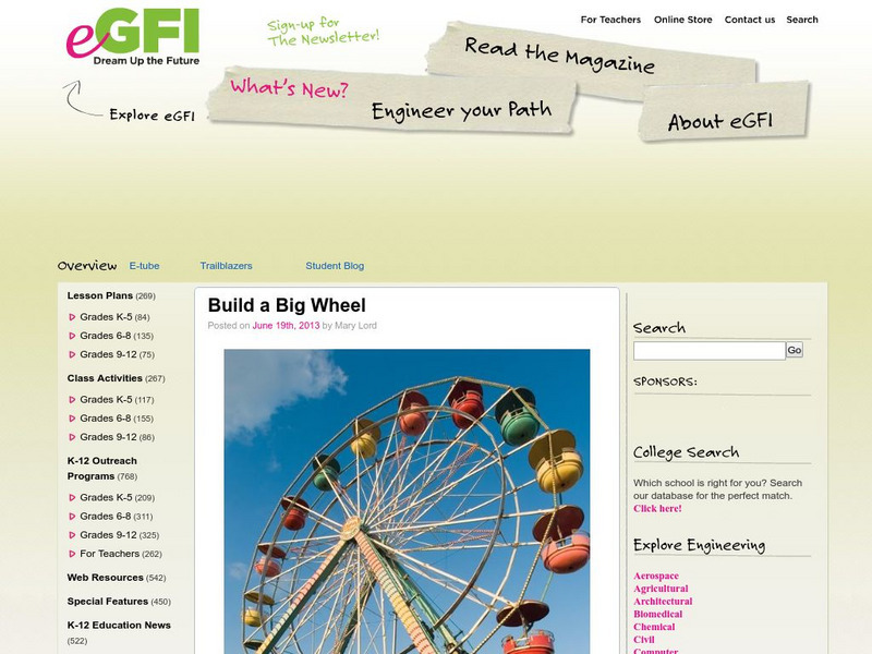 American Society for Engineering Education: E Gfi: Build a Big Wheel Lesson Plan American Society for Engineering Education: E Gfi: Build a Big Wheel Lesson Plan