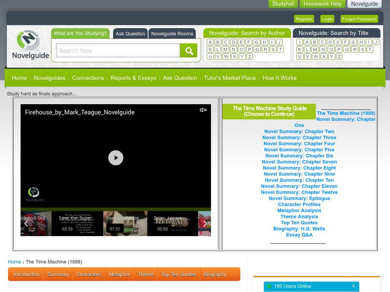 Novel guide.com: The Time Machine Activity Novel guide.com: The Time Machine Activity