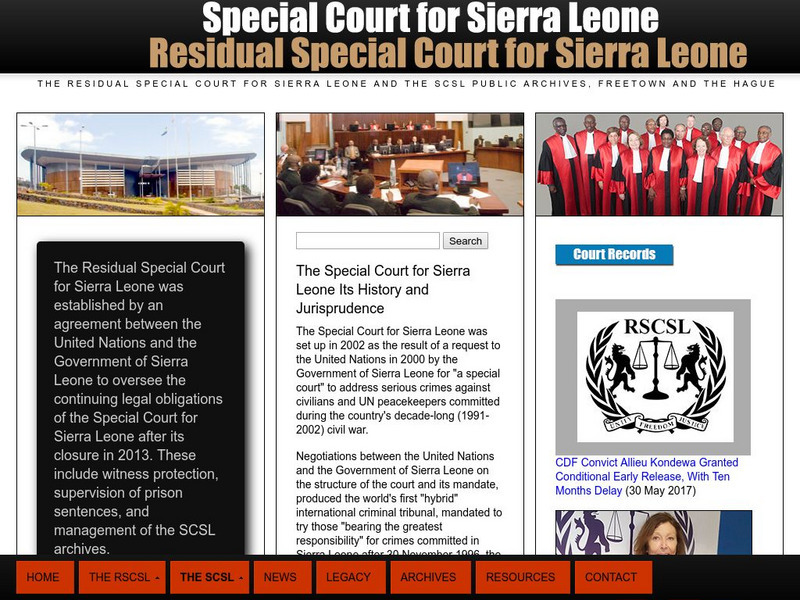 Special Court for Sierra Leone Website Special Court for Sierra Leone Website