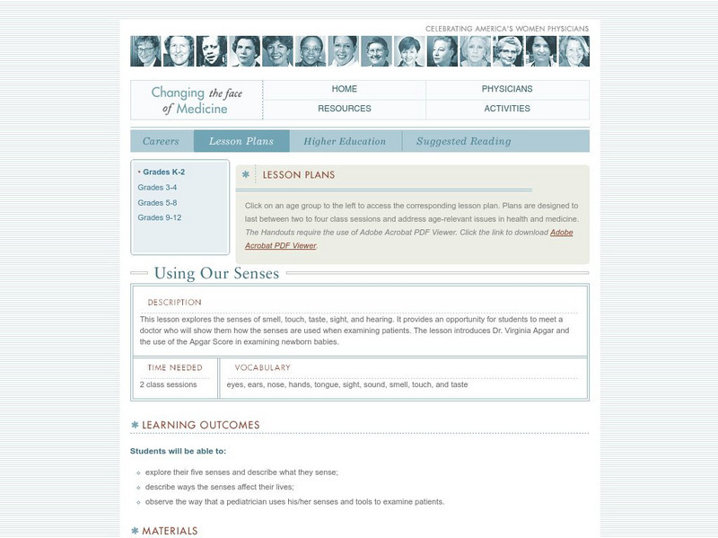 National Library of Medicine: Using Our Senses Unit Plan National Library of Medicine: Using Our Senses Unit Plan