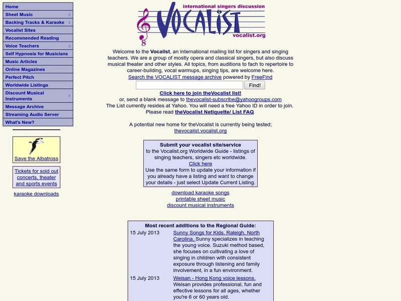 Vocalist International Singers Website Vocalist International Singers Website