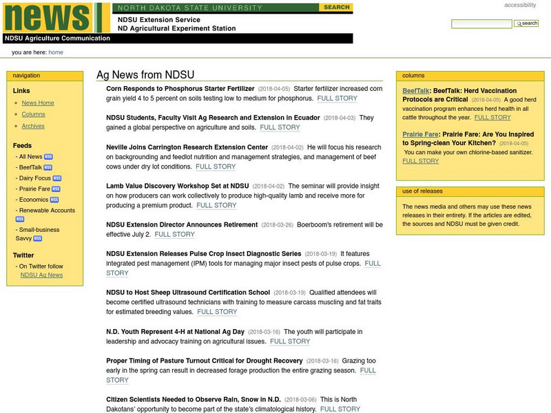 North Dakota State University: Blue Green Algae Poisoning Threatens Livestock Handout