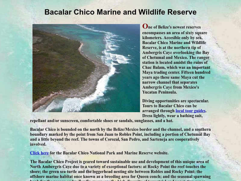 Belize's Parks: Bacalar Chico Handout