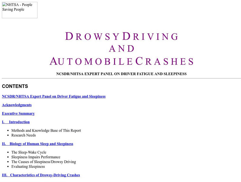 Drowsy Driving and Automobile Crashes Website