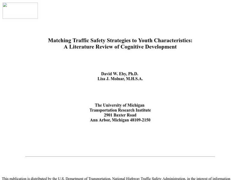 National Highway Traffic Safety: Social Cognition Article National Highway Traffic Safety: Social Cognition Article