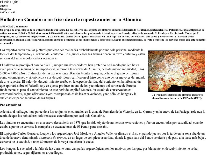 Hallado en Cantabria Un Friso De Arte Rupestre Anterior a Altamira Article Hallado en Cantabria Un Friso De Arte Rupestre Anterior a Altamira Article