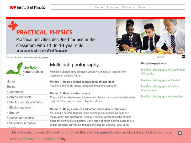 Institute of Physics: Practical Physics: Multiflash Photography Activity Institute of Physics: Practical Physics: Multiflash Photography Activity