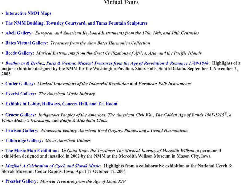National Music Museum: Virtual Tours Website National Music Museum: Virtual Tours Website
