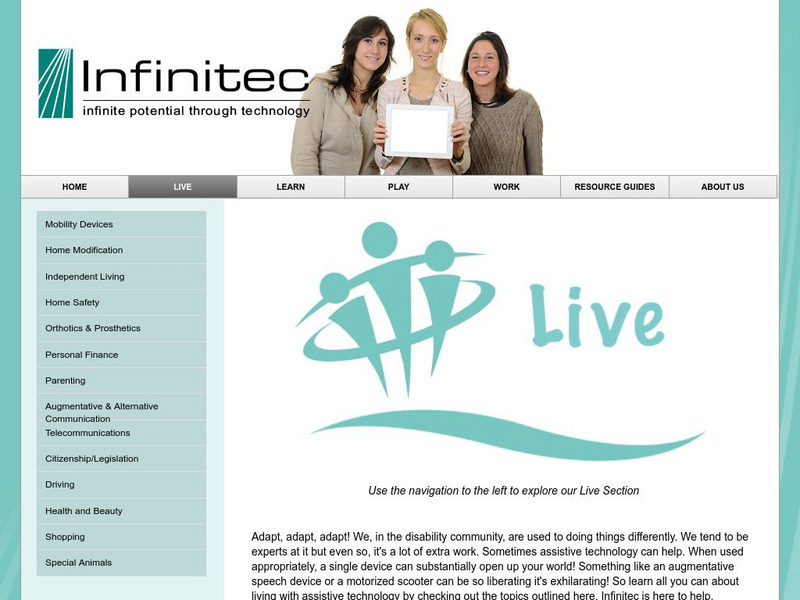 Infinitec: Living With Assistive Technology Website