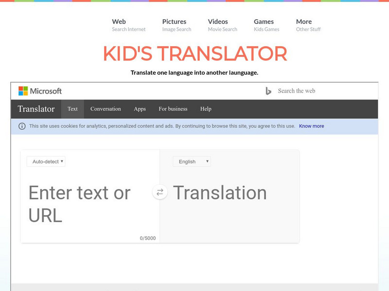 Kids Search: Kid's Translator Activity Kids Search: Kid's Translator Activity