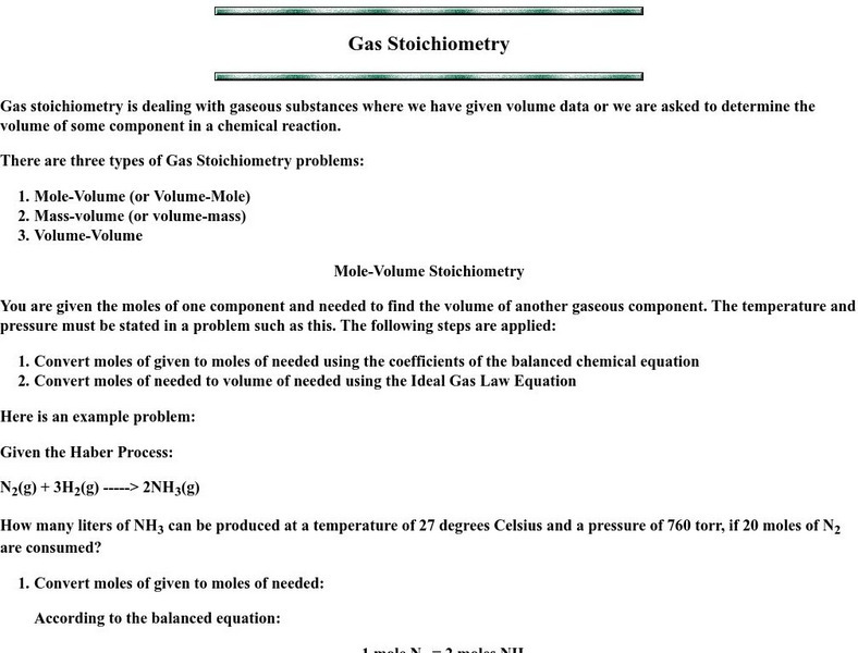 Slcc: Gas Stoichiometry eBook Slcc: Gas Stoichiometry eBook