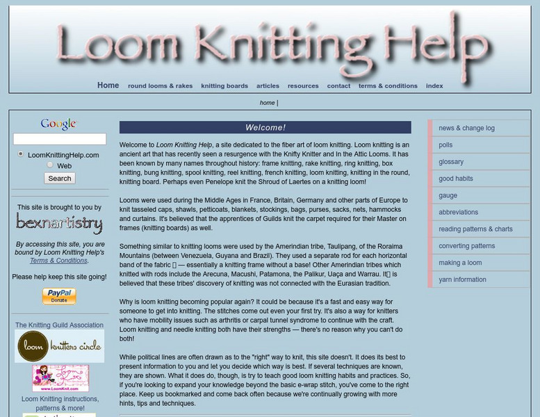 Loom Knitting Help Website Loom Knitting Help Website
