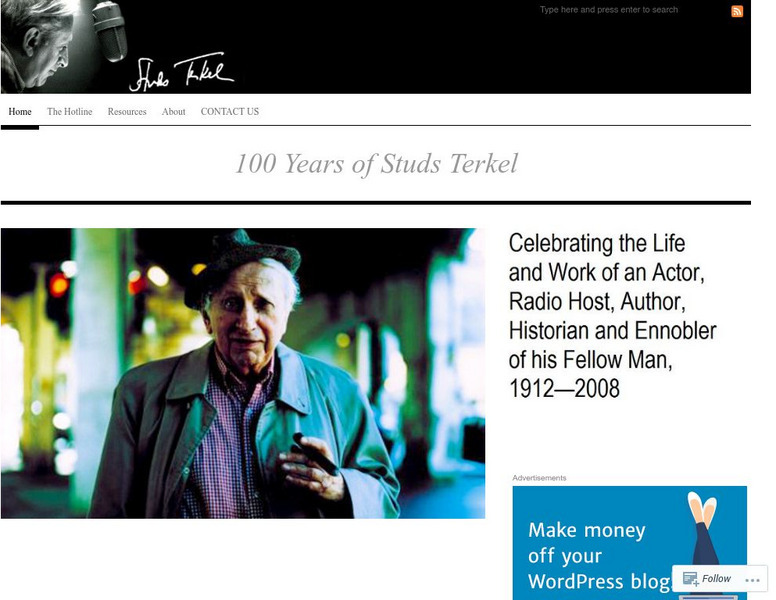 Studs Terkel: Conversations With America Activity Studs Terkel: Conversations With America Activity
