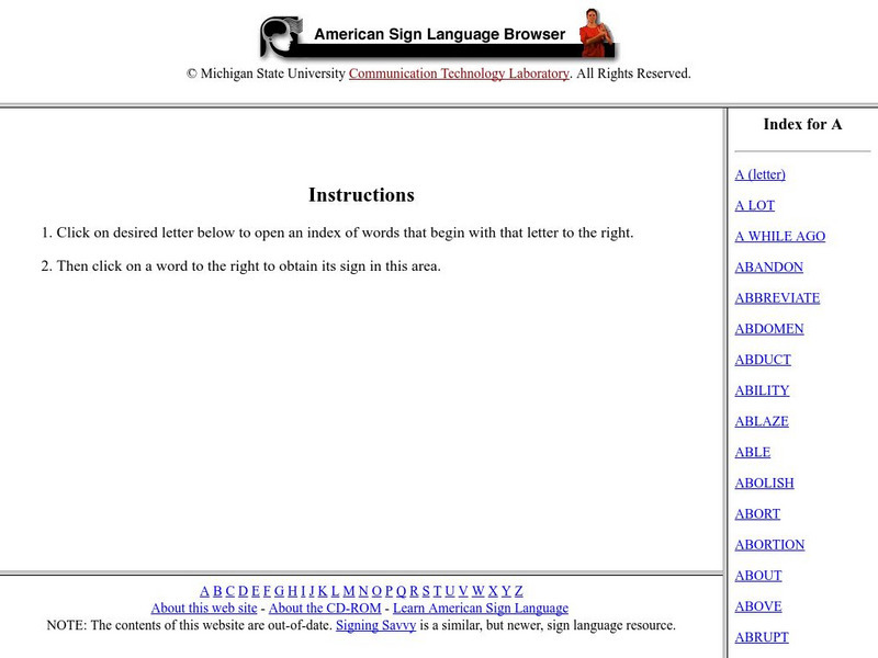 Michigan State University: American Sign Language Browser Instructional Video Michigan State University: American Sign Language Browser Instructional Video