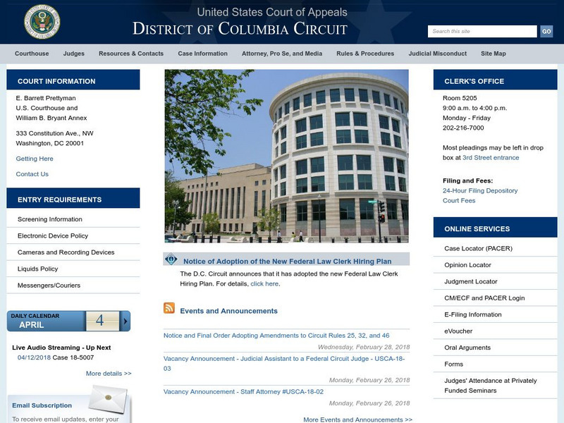 U.s. Court of Appeals for the d.c. Circuit Website U.s. Court of Appeals for the d.c. Circuit Website