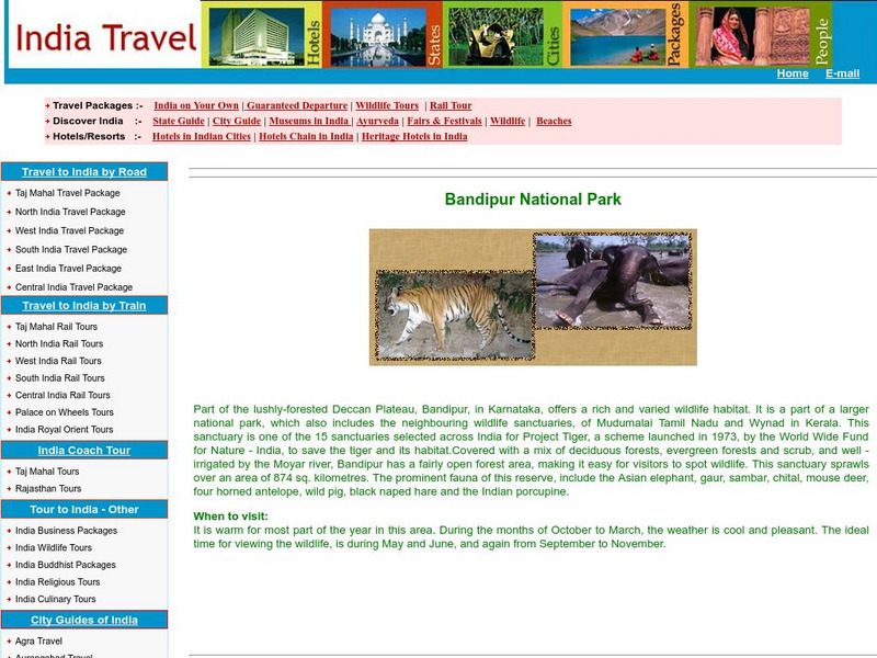 India travel.com: Bandipur National Park Website India travel.com: Bandipur National Park Website
