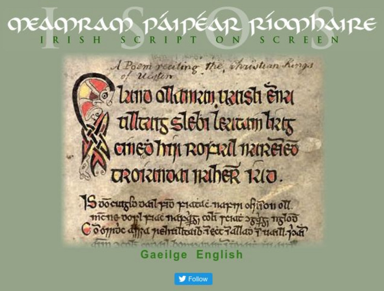 Dublin Institute for Advanced Studies: Irish Script on Screen Primary Dublin Institute for Advanced Studies: Irish Script on Screen Primary