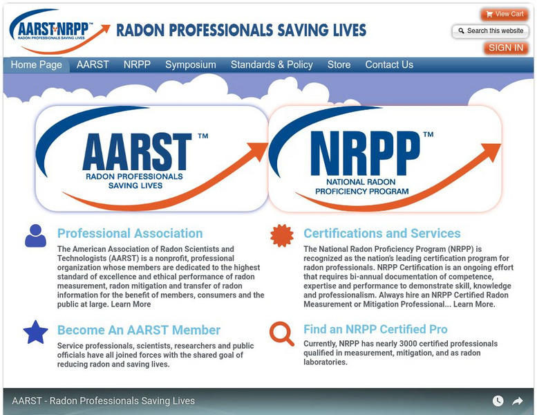 American Association of Radon Scientists Website American Association of Radon Scientists Website